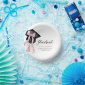 Moderne Roze Bow Coquette Graduation Cap Afstudere Papieren Kommen (Feest)