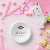 Moderne Roze Bow Coquette Graduation Cap Afstudere Papieren Kommen (Feest)