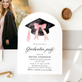 Moderne Roze Bow Graduation Cap Afstuderen gebogen Kaart