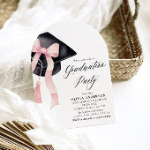 Moderne Roze Bow Graduation Cap Afstuderen gebogen Kaart