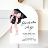 Moderne Roze Bow Graduation Cap Afstuderen gebogen Kaart