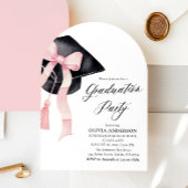 Moderne Roze Bow Graduation Cap Afstuderen gebogen Kaart