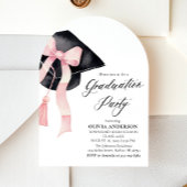 Moderne Roze Bow Graduation Cap Afstuderen gebogen Kaart