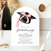 Moderne Roze Bow Graduation Cap Afstuderen gebogen Kaart