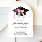 Moderne Roze Bow Graduation Cap Afstuderen gebogen Kaart