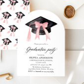 Moderne Roze Bow Graduation Cap Afstuderen gebogen Kaart