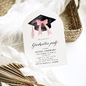 Moderne Roze Bow Graduation Cap Afstuderen gebogen Kaart