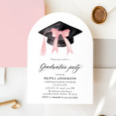 Moderne Roze Bow Graduation Cap Afstuderen gebogen Kaart