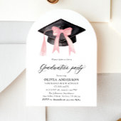 Moderne Roze Bow Graduation Cap Afstuderen gebogen Kaart