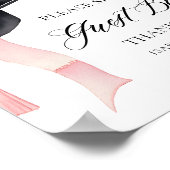 Moderne Roze Bow Graduation Party Gastboek Teken Poster (Hoek)