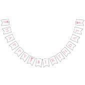 Moderne Roze Bow Happy Birthday Bunting Banner (Alle)