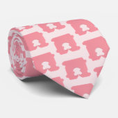 Moderne Roze Broodklem Geometrische Silhouet Stropdas (Opgerold)