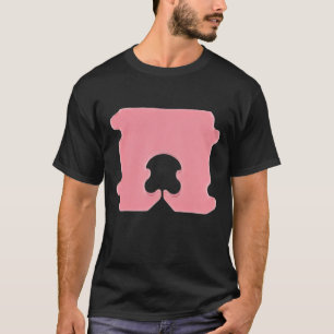 Moderne Roze Broodklem Geometrische Silhouet T-shirt