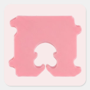 Moderne Roze Broodklem Geometrische Silhouet Vierkante Sticker