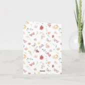 Moderne Roze Bruidsdouche Bedankkaart met Bloemenm (Achterkant)