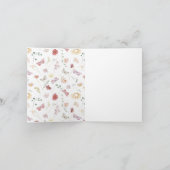 Moderne Roze Bruidsdouche Bedankkaart met Bloemenm (Binnen)