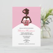 Moderne Roze Bruidsdouche Uitnodiging (Staand voorkant)