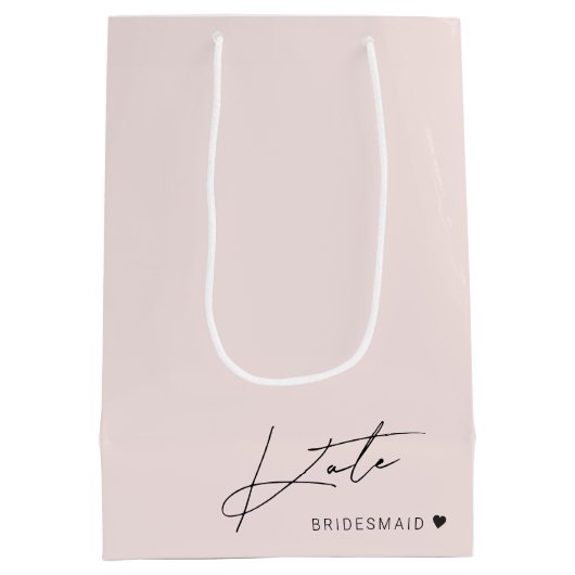 Moderne Roze Bruidsmeisje Voorstel Cadeautas (Achterkant)