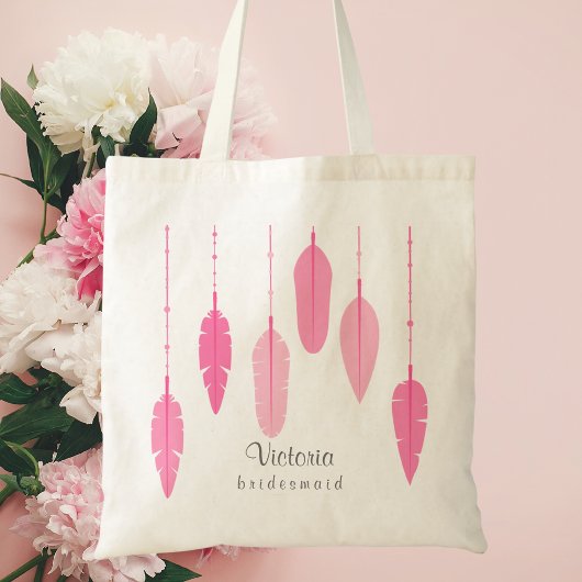 Moderne Roze Bruidsmeisje voorstel Gift Party Favo Tote Bag