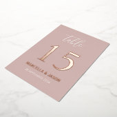 Moderne roze bruidtafel Roos Gold Folie Uitnodiging (Gedraaid)