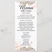 Moderne roze bruiloft menu (Voorkant)