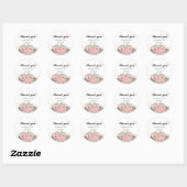 Moderne roze bruiloft ronde sticker (Vel)