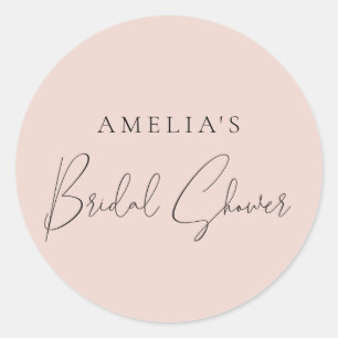 Moderne Roze Bruiloftsborrel Klassieke Ronde Sti Sticker