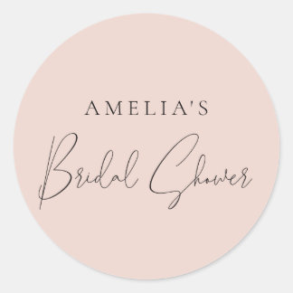 Moderne Roze Bruiloftsborrel  Ronde Sticker