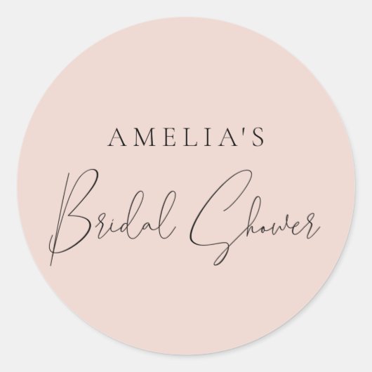 Moderne Roze Bruiloftsborrel  Ronde Sticker (Voorkant)