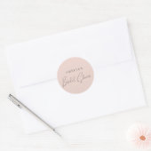 Moderne Roze Bruiloftsborrel  Ronde Sticker (Envelop)