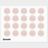 Moderne Roze Bruiloftsdouche Ronde Sticker (Vel)