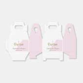 Moderne roze bruismakreel Dank je voor gouden krui Bedankdoosjes (Uitgevouwen)