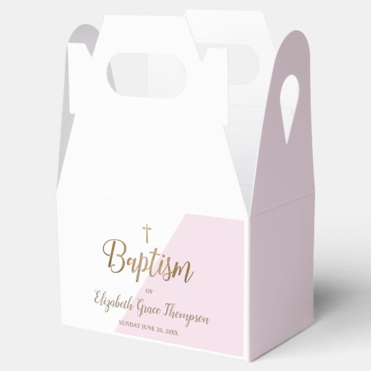 Moderne roze bruismakreel Dank je voor gouden krui Bedankdoosjes (Geopend)