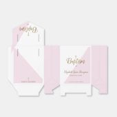 Moderne roze bruismakreel Dank je voor gouden krui Bedankdoosjes (Uitgevouwen)