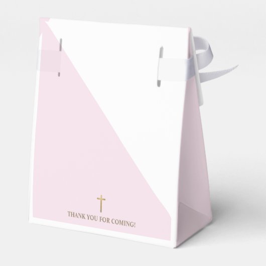 Moderne roze bruismakreel Dank je voor gouden krui Bedankdoosjes (Achterkant)