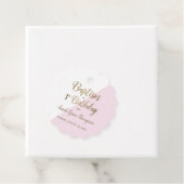 Moderne roze bruistaptisme eerste geboorte baby Gi Bedankjes Labels (In situ)