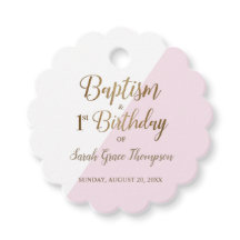 Moderne roze bruistaptisme eerste geboorte baby Gi