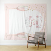 Moderne roze brunch en bubbel bruid achtergrond wandkleed (In Situ (horizontaal))