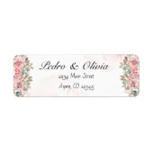Moderne roze brutale bruiloft etiket (Voorkant)
