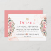 Moderne roze brutale bruiloft informatiekaartje (Voorkant / Achterkant)