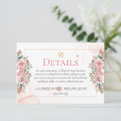 Moderne roze brutale bruiloft informatiekaartje (Staand voorkant)