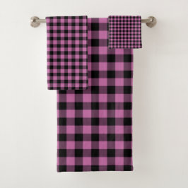 Moderne Roze Buffalo Checks Bad Handdoek