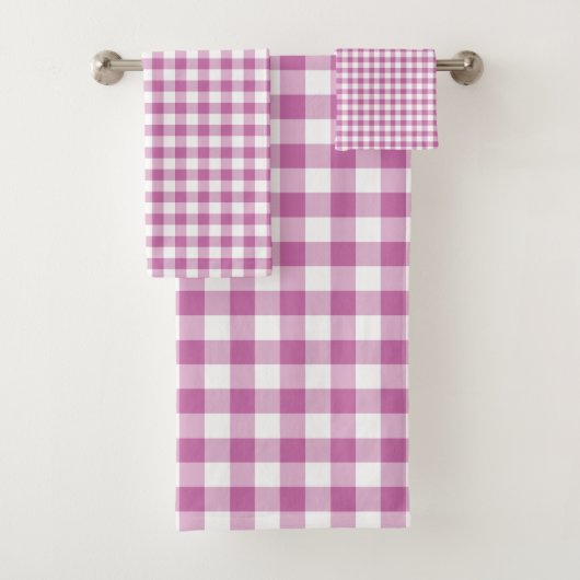 Moderne Roze Buffalo Checks Bad Handdoek (Insitu)