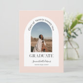 Moderne roze bundel foto Afstuderen Kaart (Staand voorkant)