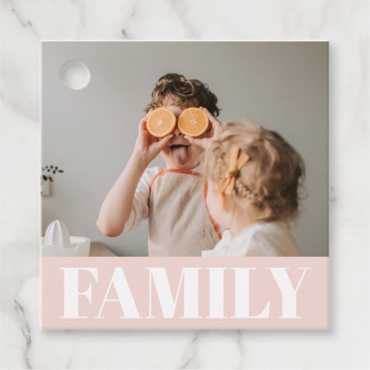 Moderne roze bundelroze fotocadeau bedankjes labels (Voorkant)