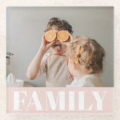 Moderne roze bundelroze fotocadeau glazen onderzetter (Voorkant)