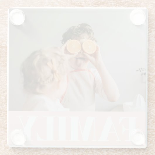 Moderne roze bundelroze fotocadeau glazen onderzetter (Achterkant)