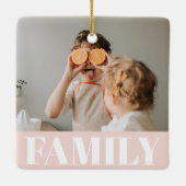 Moderne roze bundelroze fotocadeau keramisch ornament (Achterkant)