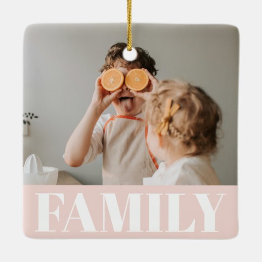 Moderne roze bundelroze fotocadeau keramisch ornament (Achterkant)