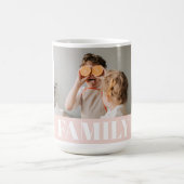 Moderne roze bundelroze fotocadeau koffiemok (Center)